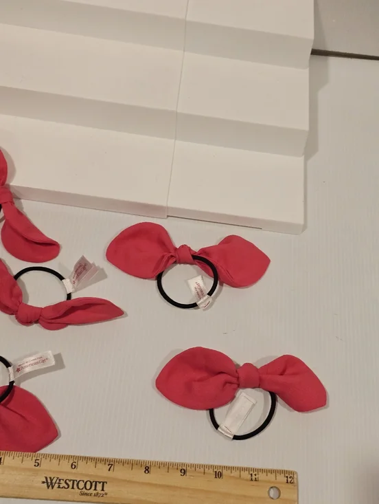 American Girl Store Exclusive Cafe Doll Pink Hair Bow Ponytail Holders Tie Set - Picture 8 of 9